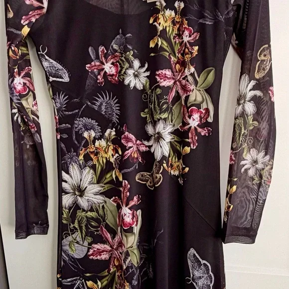 *NWT* All Saints Hanna floral Mesh Dress Size US6 - Picture 4 of 4